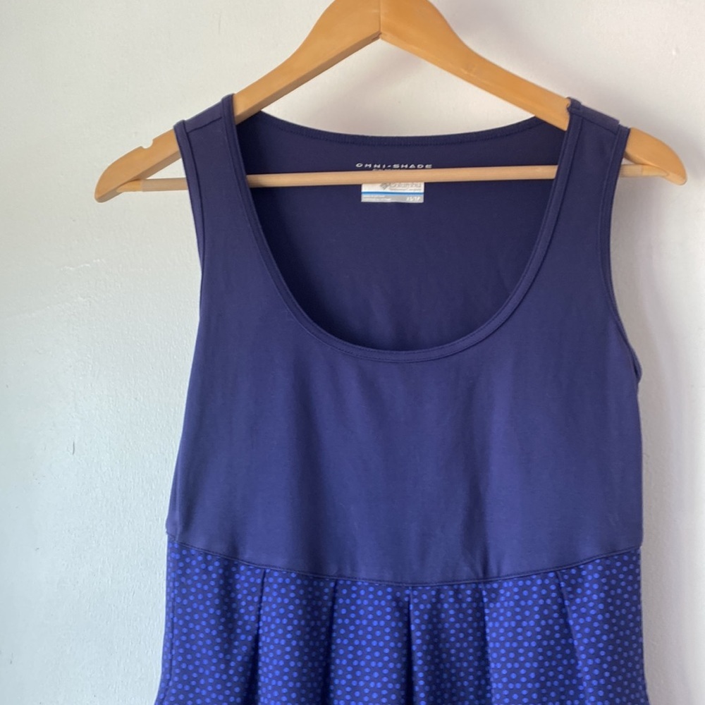 Columbia XS Blue Polka Dot Omni-Shade Sport Dress - Picture 4 of 12